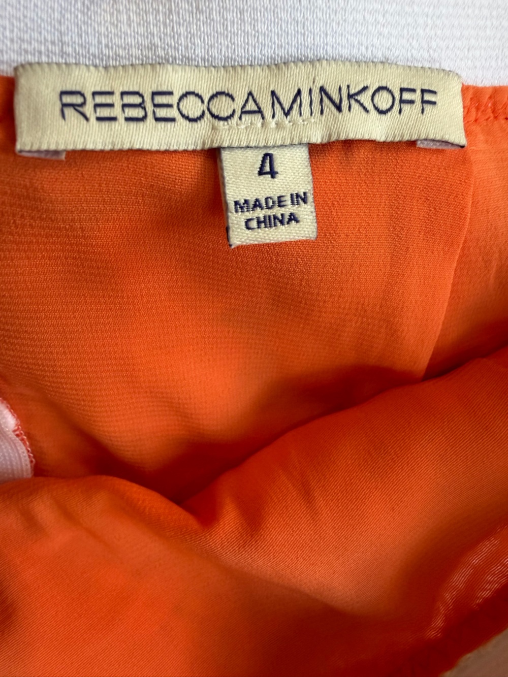 Rebecca Minkoff Orange & White Lace Pencil Skirt Size 4 - Picture 4 of 8